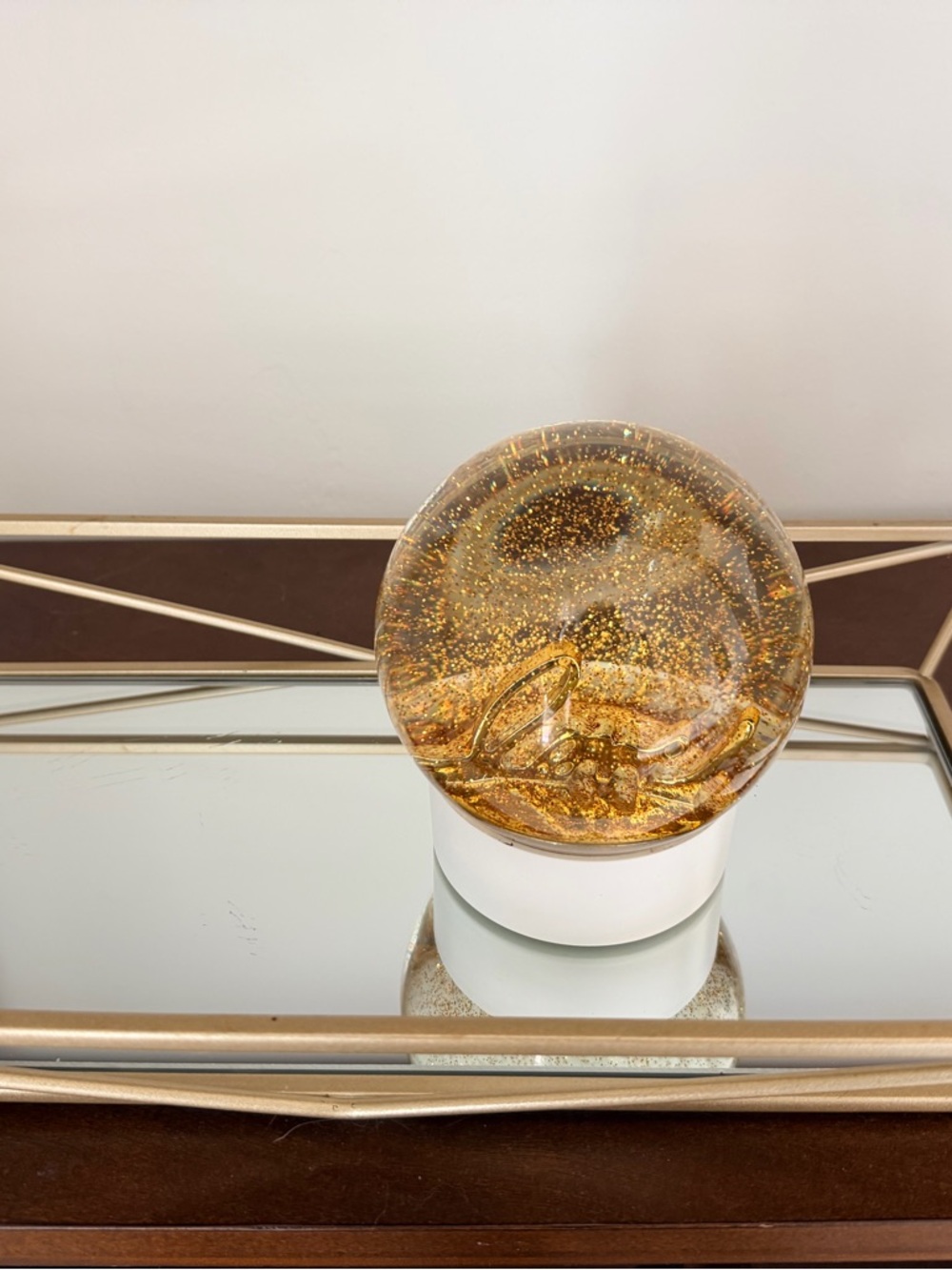 West Elm Love Snow Globe and Mirrored Tray - Picture 3 of 11